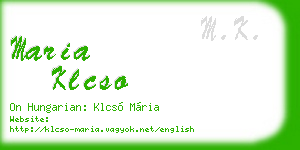 maria klcso business card